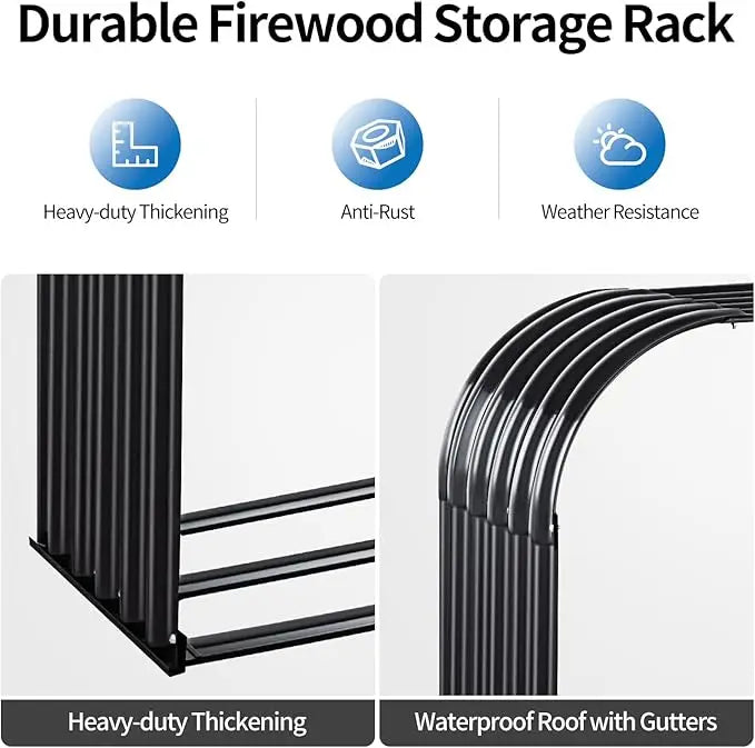 Newly Launched Heavy-Duty Metal Wood Storage Shed Indoor Outdoor Use Iron Rack for Logs Fireplace Fire Stacking Racks Shelves