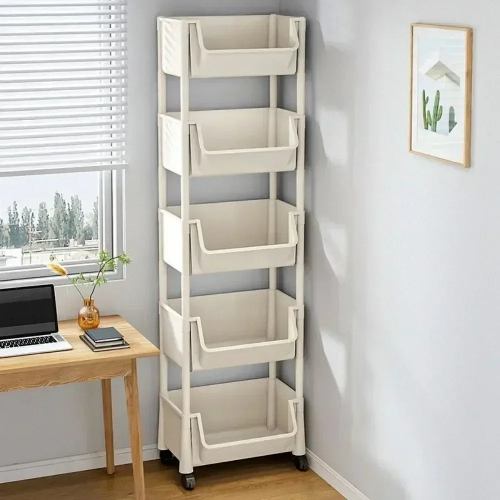 Trolley Bookshelf Kitchen Storage Rack Kitchen Corner Narrow Slit Storage Cabinet Bathroom Living Room Home Organiser Key hanger
