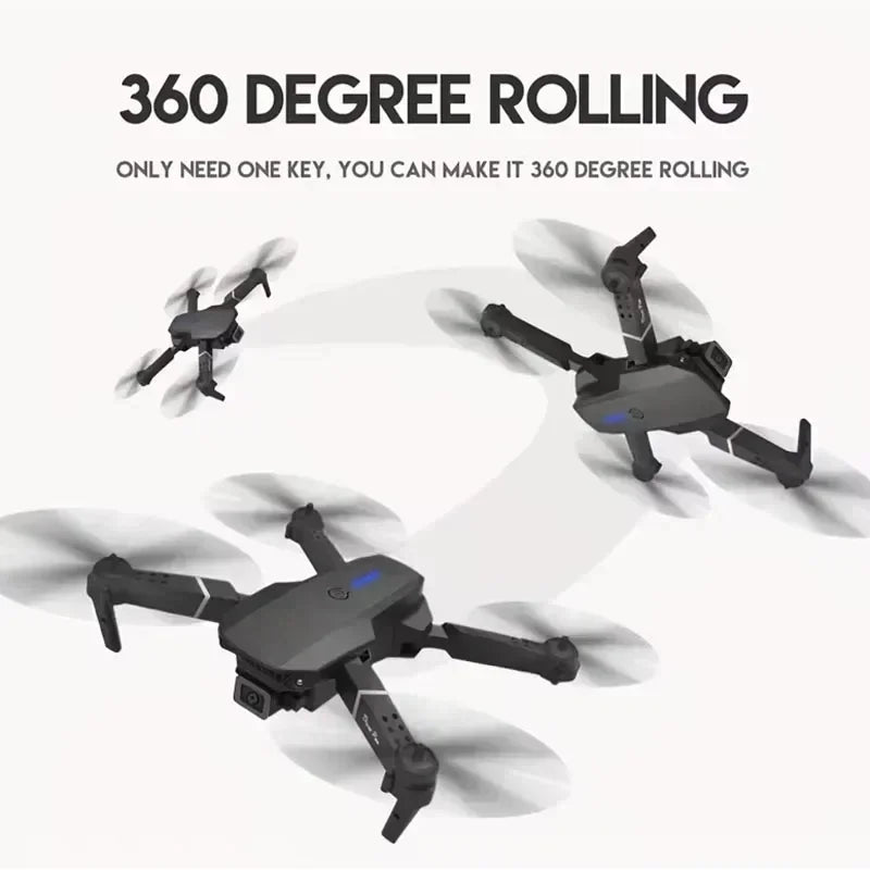 Professional Drone E88 4K Wide-Angle HD 1080P Camera WiFi FPV Height Hold Foldable RC Drone Quadrotor Helicopter Children's Toys