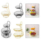 2/3-Tier Decorative Fruit Basket Vegetable Bread Holder  Organizer Wicker basket Foldable crate Picknick basket