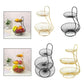 2/3-Tier Decorative Fruit Basket Vegetable Bread Holder  Organizer Wicker basket Foldable crate Picknick basket