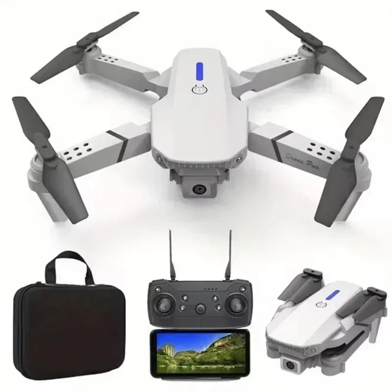 Professional Drone E88 4K Wide-Angle HD 1080P Camera WiFi FPV Height Hold Foldable RC Drone Quadrotor Helicopter Children's Toys