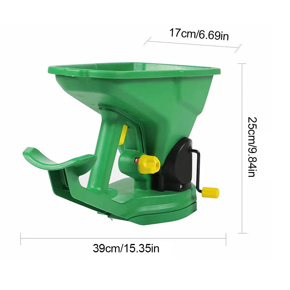 Gardening Seed Spreader Manual Seeder 1.5L Capacity with 5 Gears Adjustable for Sowing Fertilizing Melting Snow for Garden Lawn