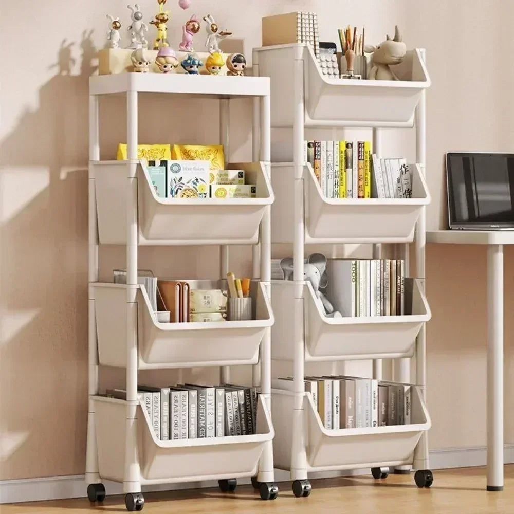 Trolley Bookshelf Kitchen Storage Rack Kitchen Corner Narrow Slit Storage Cabinet Bathroom Living Room Home Organiser Key hanger