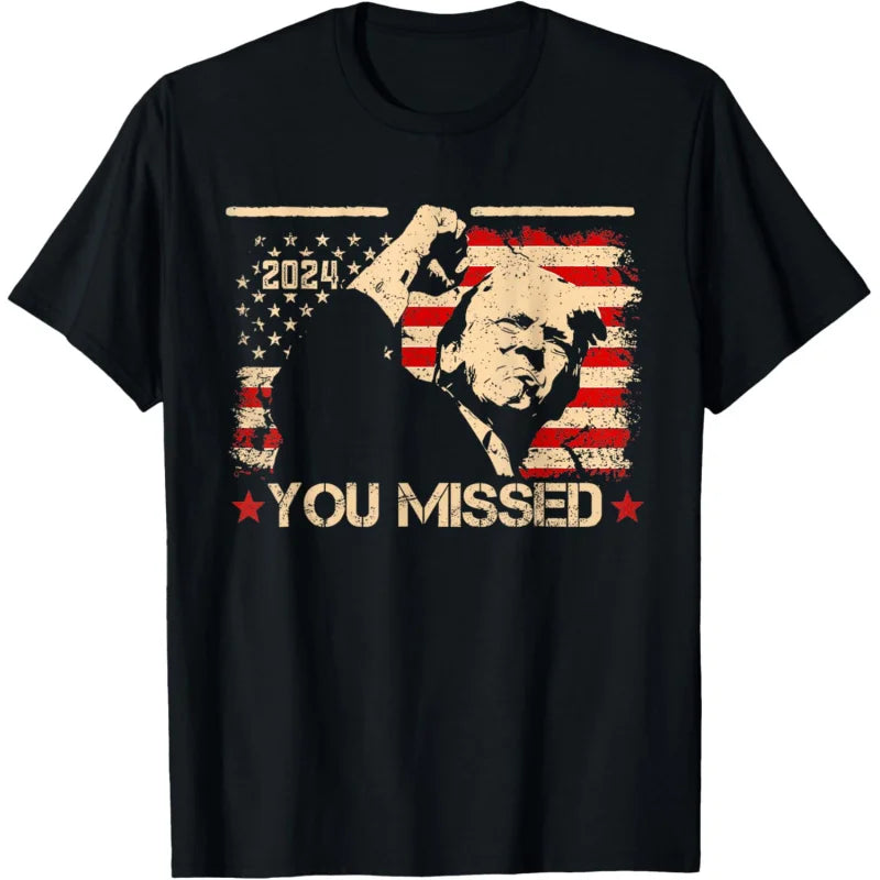 2025 Trump Fun Spoof Cotton Printed Short Sleeve High-quality Fashion Luxury Version Comfortable and Breathable