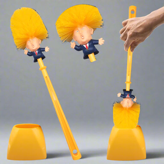 Funny Toilet Cleaning Brush Novelty Donald Bathroom Toilet Brush with Holder Toilet Bowl Brush Gift Household Accessories