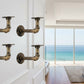 4PCS Pipe Floating Shelf Bracket Industrial Pipe Shelf Bracket Mounting Bracket Storage Racks Decor Bronze