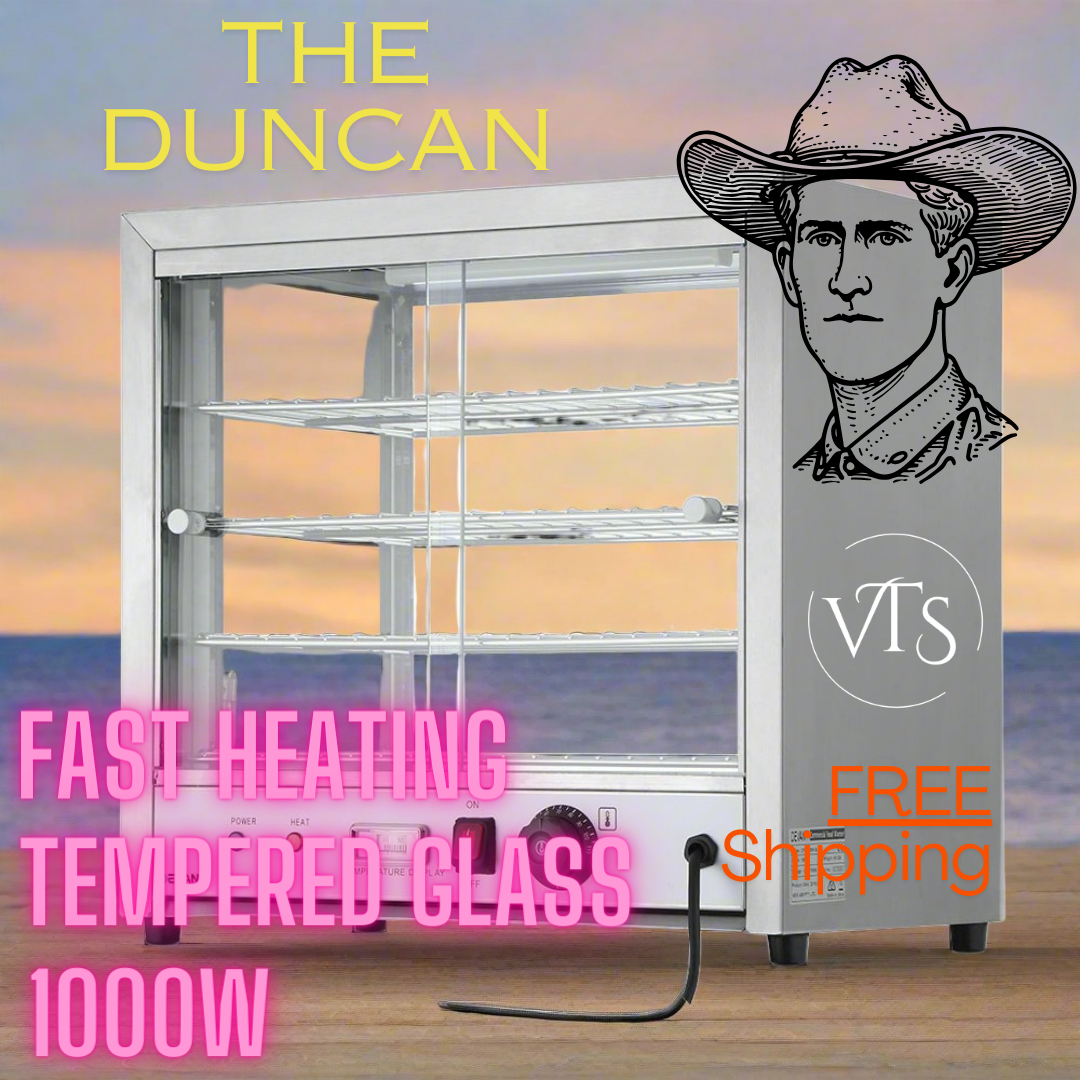 THE DUNCAN🤠 - Commercial Food Warmer Pie Hot Display Showcase Cabinet Stainless Steel