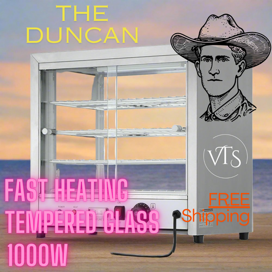 THE DUNCAN🤠 - Commercial Food Warmer Pie Hot Display Showcase Cabinet Stainless Steel