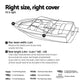 Diagram of a boat with measurement instructions and types of boats listed.