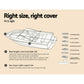 Diagram and instructions for selecting the right boat cover size with illustrations of various boat types.