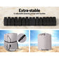 Extra-stable straps with buckles and storage and carry bags on a sandy background