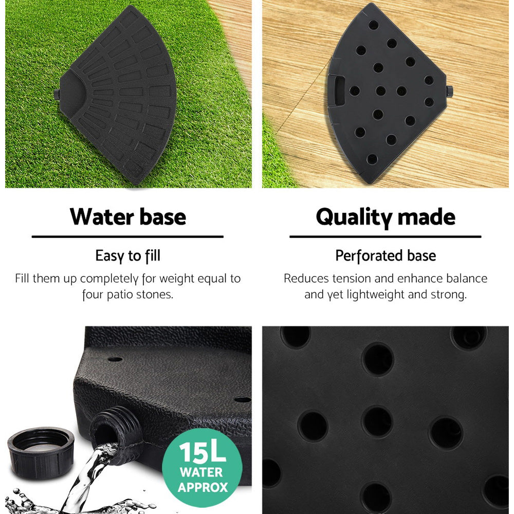 3m Outdoor Umbrella w/Base Cantilever Beach Garden Patio Black