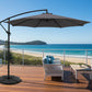 Outdoor Umbrella with Beach Background