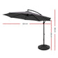 3m Outdoor Umbrella w/Base Cantilever Beach Garden Patio Charcoal