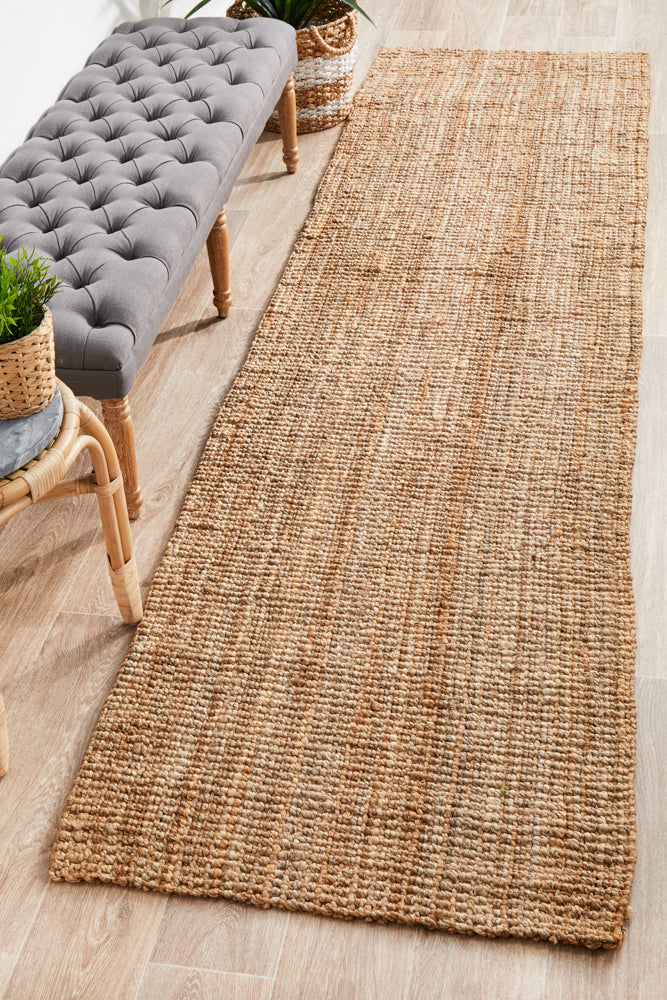 Natural Jute Runner Rug 400x80cm – Hand Crafted