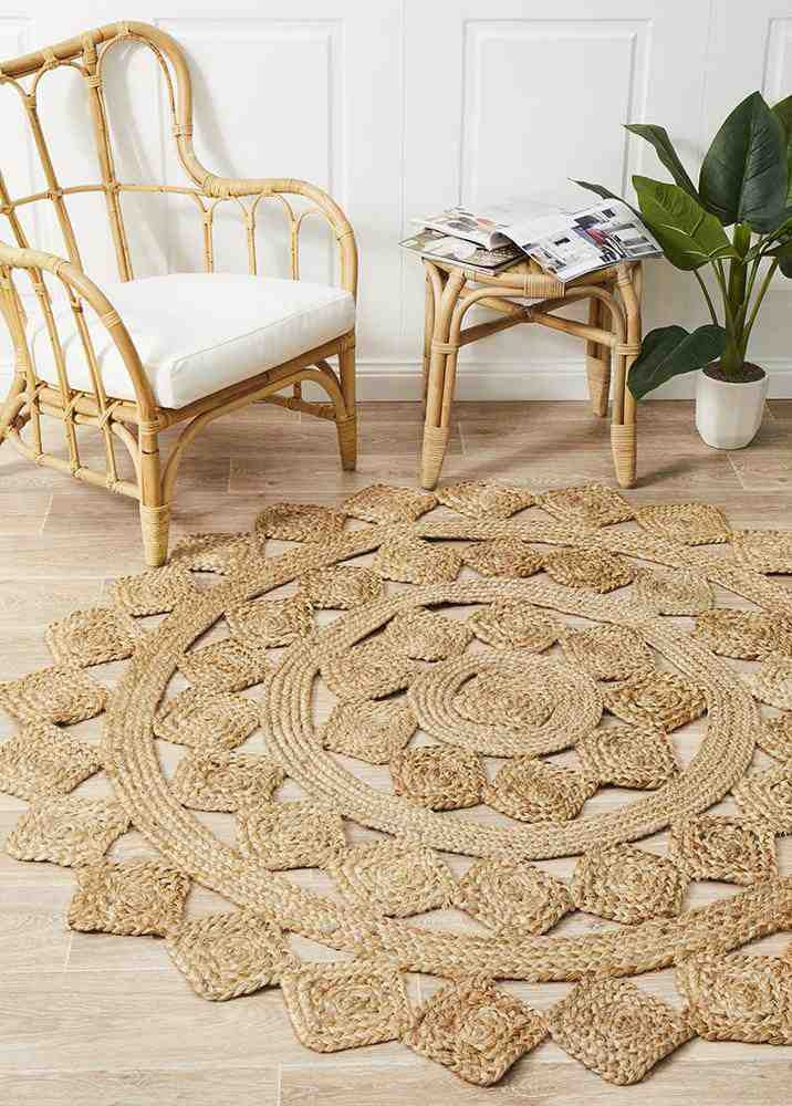 Atrium Tessellate Natural Round By Rug Culture - 150X150CM - ROUND