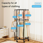 Double Layer Rolling Garment Rack with 360° Rotation – Black