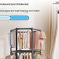 Double Layer Rolling Garment Rack with 360° Rotation – Black