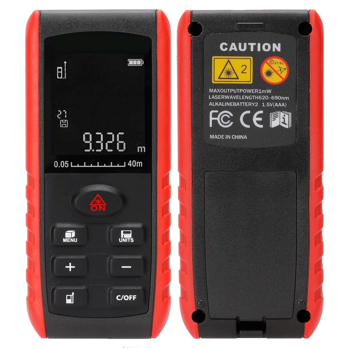 Handheld Laser Distance Measure – 0.05–40m with Display