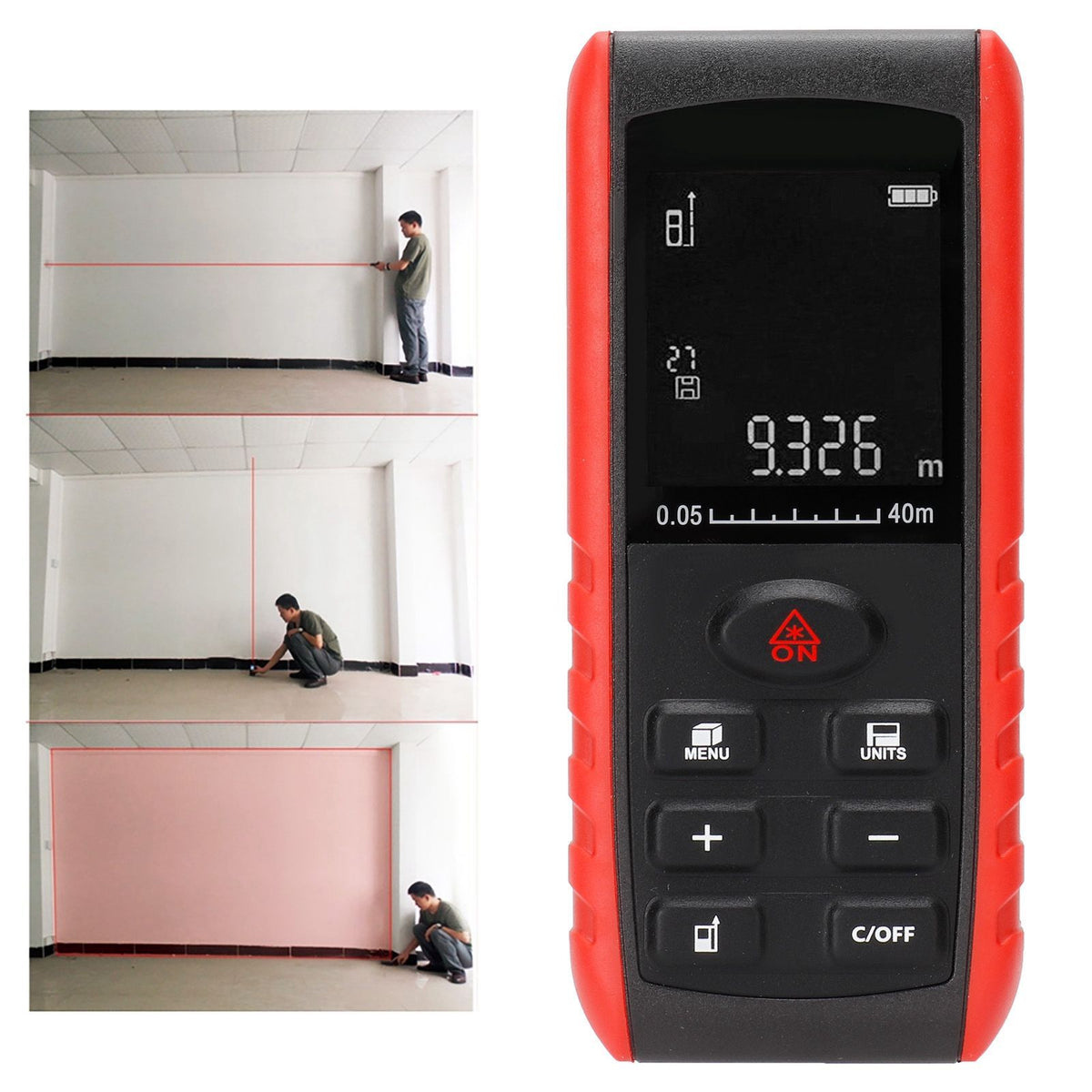 Handheld Laser Distance Measure – 0.05–40m with Display