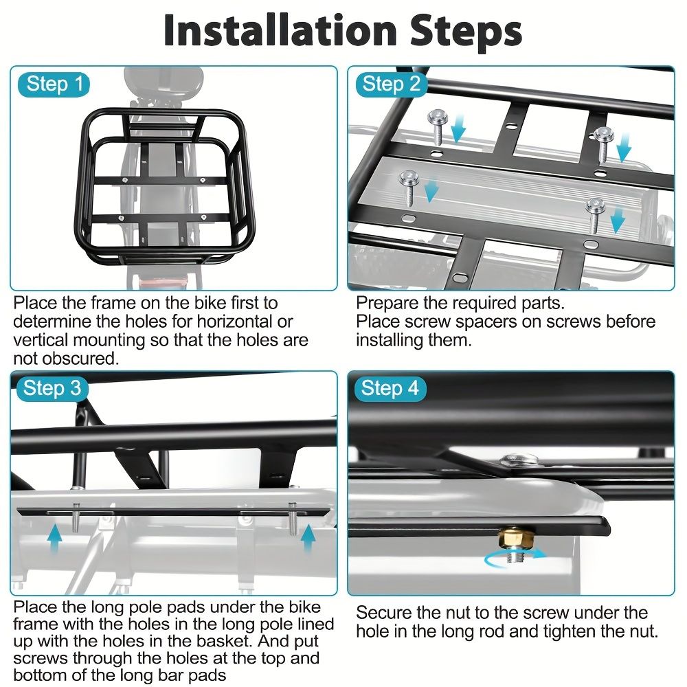 Universal Black Bike Rear Rack – Cargo Carrier