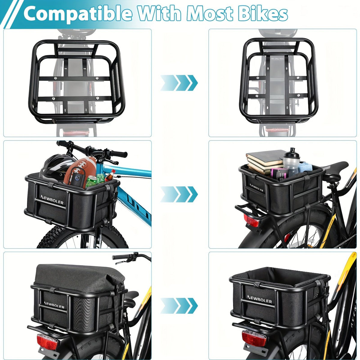 Universal Black Bike Rear Rack – Cargo Carrier