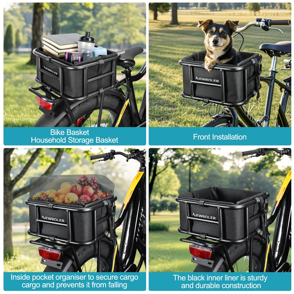 Universal Black Bike Rear Rack – Cargo Carrier
