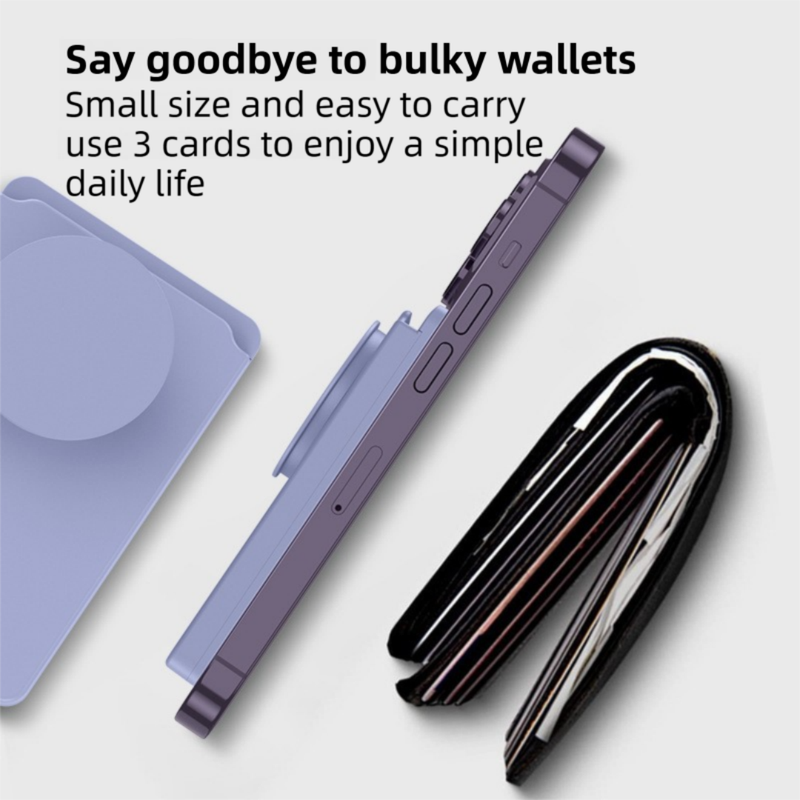 2 Pack Magnetic Card Wallet with Pop Stand – Navy Blue, MagSafe