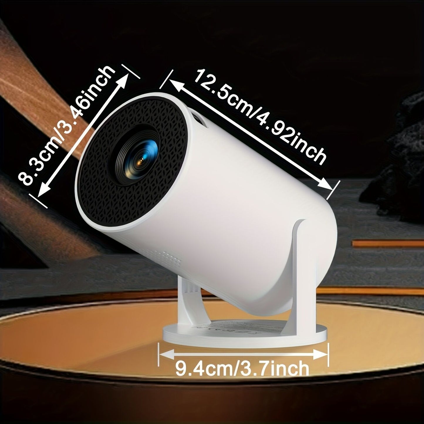 Pro mini portable projector, native 1280 * 720P support 4K / 350ANSI smart projector, with WiFi 6 BT 6.0, Screen adjustment, 180-degree rotation, home video projector with Android 11. 0 operating system built-in