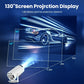 Pro mini portable projector, native 1280 * 720P support 4K / 350ANSI smart projector, with WiFi 6 BT 6.0, Screen adjustment, 180-degree rotation, home video projector with Android 11. 0 operating system built-in