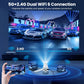 Pro mini portable projector, native 1280 * 720P support 4K / 350ANSI smart projector, with WiFi 6 BT 6.0, Screen adjustment, 180-degree rotation, home video projector with Android 11. 0 operating system built-in
