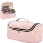 Hair Dryer Travel Case with Straightener Attachment Compartments