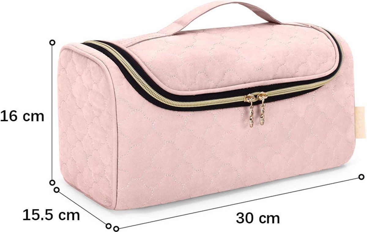 Hair Dryer Travel Case with Straightener Attachment Compartments