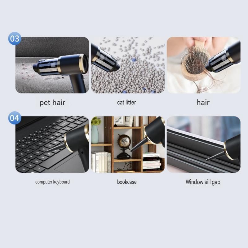 4-in-1 Cordless Handheld Vacuum and Air Duster – Black