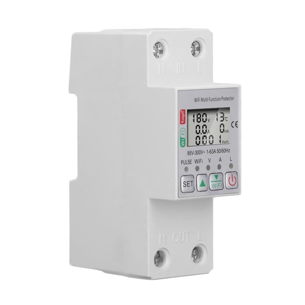 Smart Circuit Breaker with Power Metering – 63A, 2 Pole DIN Rail