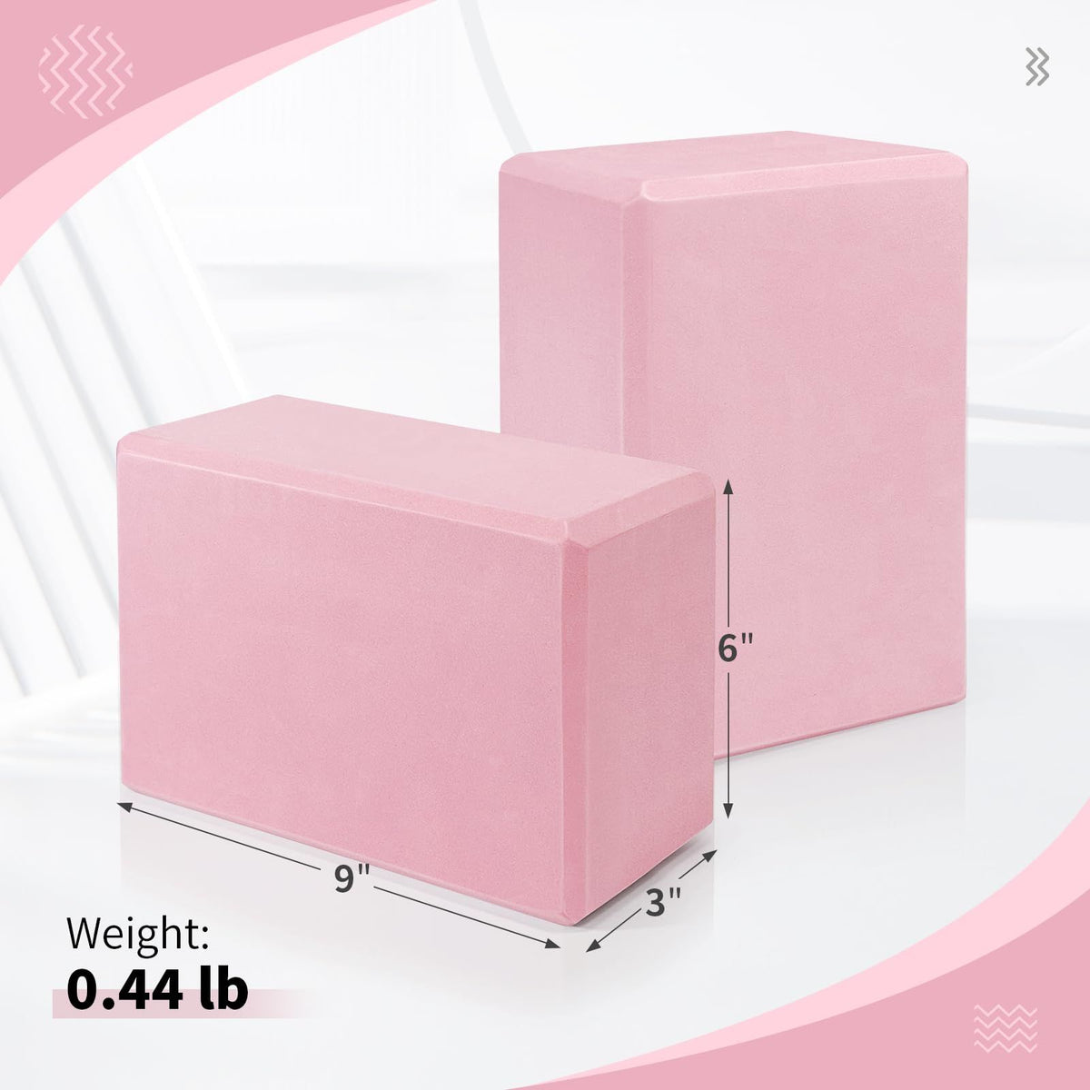 2 Pack High-Density EVA Foam Yoga Blocks – Non-Slip 9x6x3in
