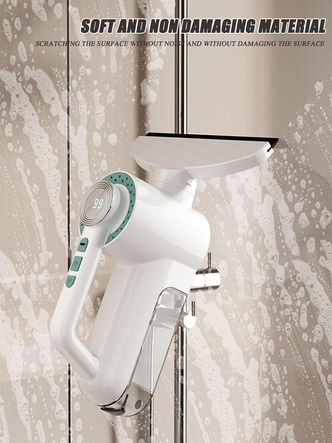 1200Pa Cordless Electric Window Cleaner – LED Display, Grey