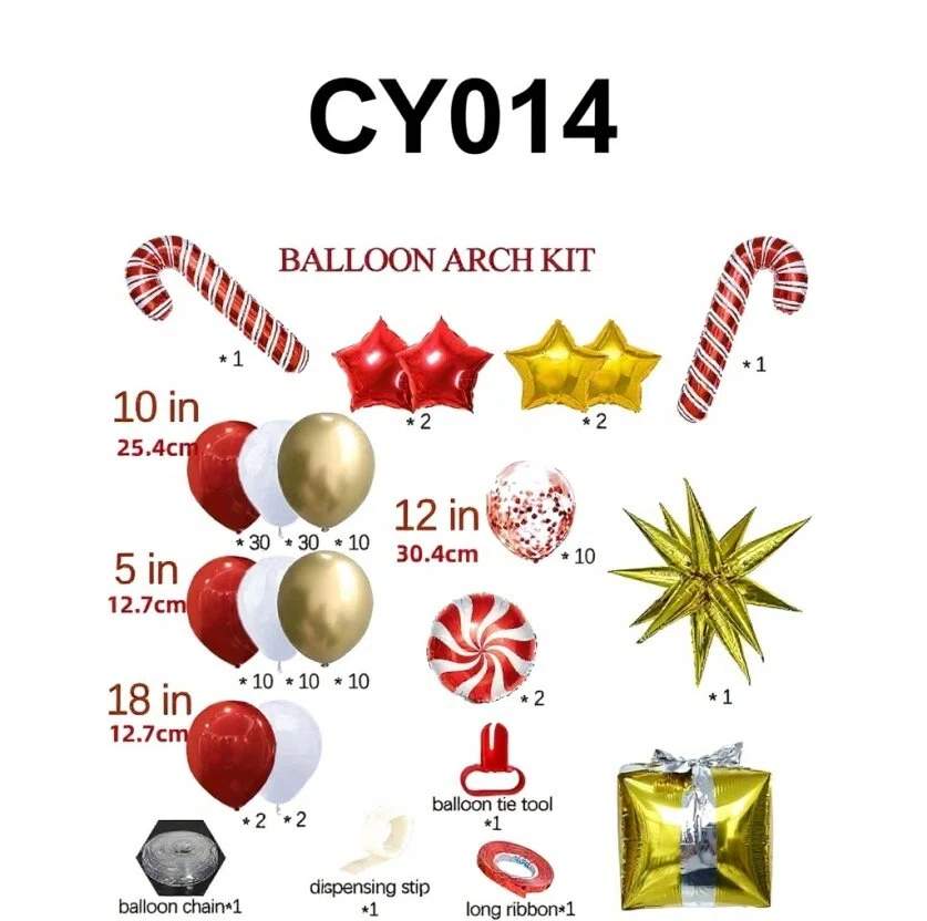 Christmas Balloon Bundle – Arch and Tree Kits, Foil and Latex