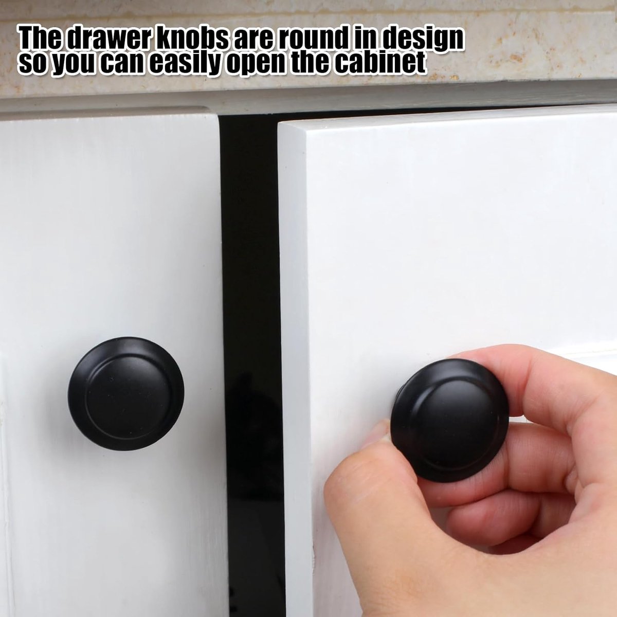 18 Piece Black Cabinet Knobs – 30mm Aluminium Alloy