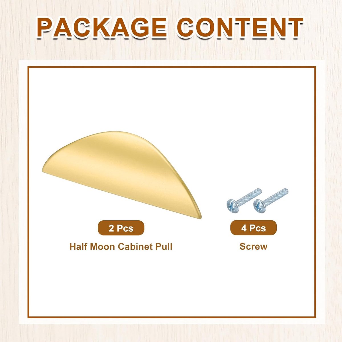 Half-Moon Cabinet Handles – 64mm Hole Spacing