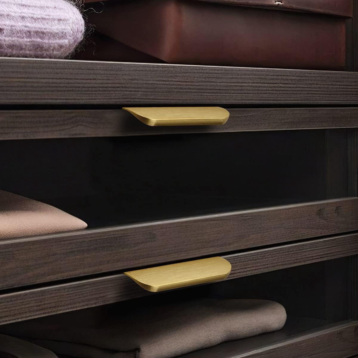 10 Piece Brushed Gold Concealed Cabinet Handles