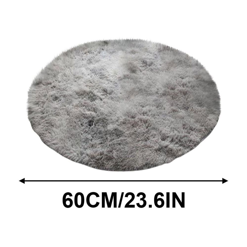 Tie-Dye Grey Round Rug – Ultra-Soft Plush 2x2ft