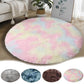 Tie-Dye Navy Blue Round Rug – Ultra-Soft Plush 2x2ft