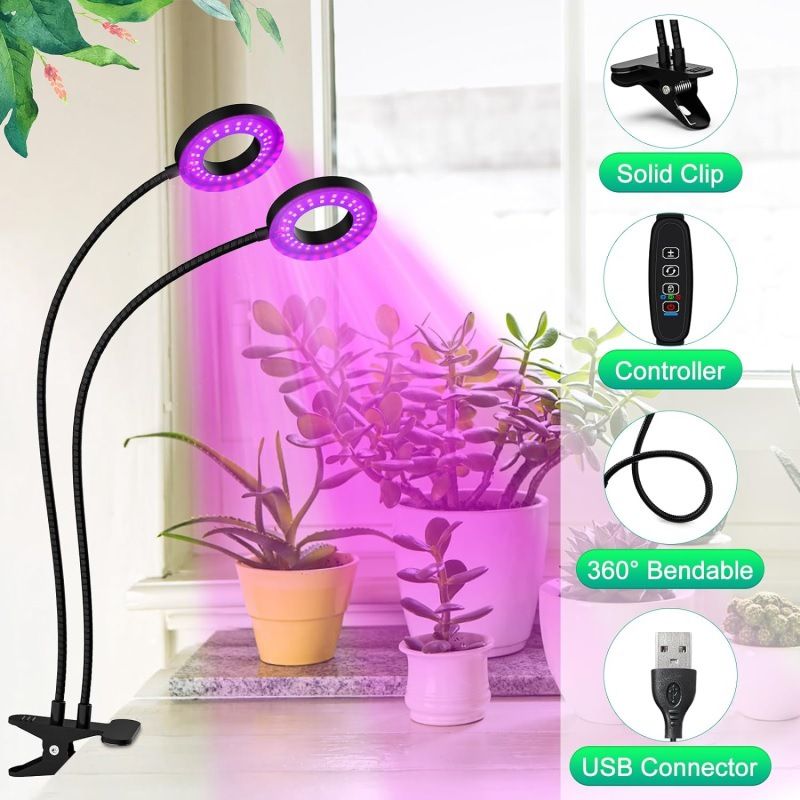 Clip-On LED Grow Light for Indoor Plants – Full Spectrum