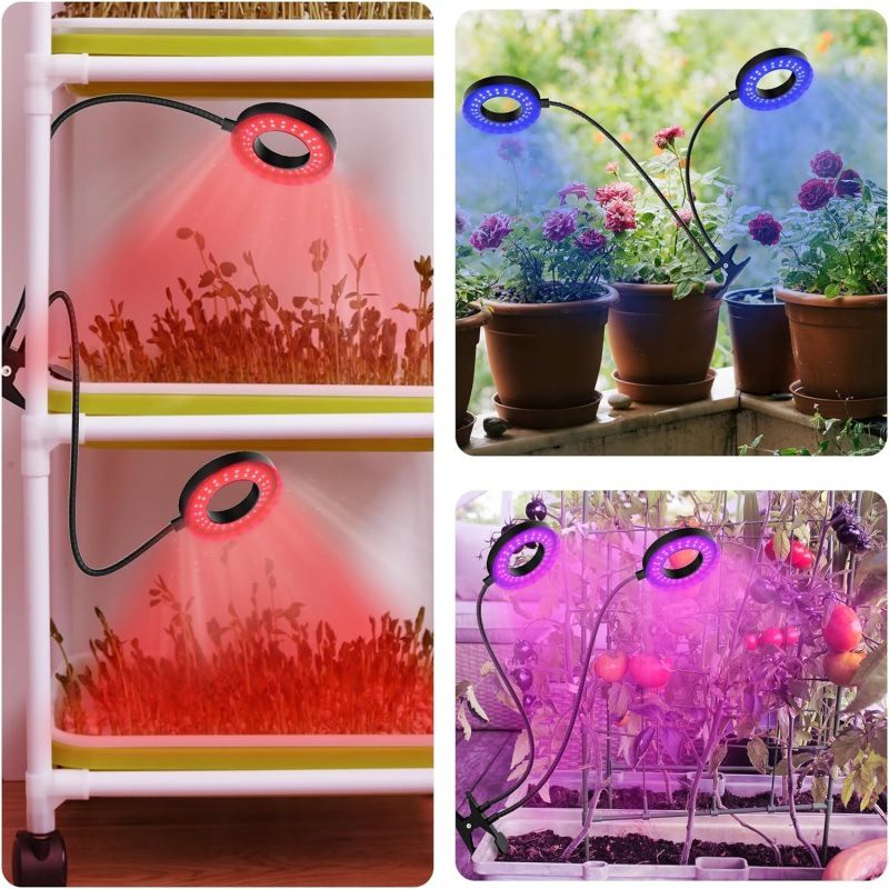 Clip-On LED Grow Light for Indoor Plants – Full Spectrum