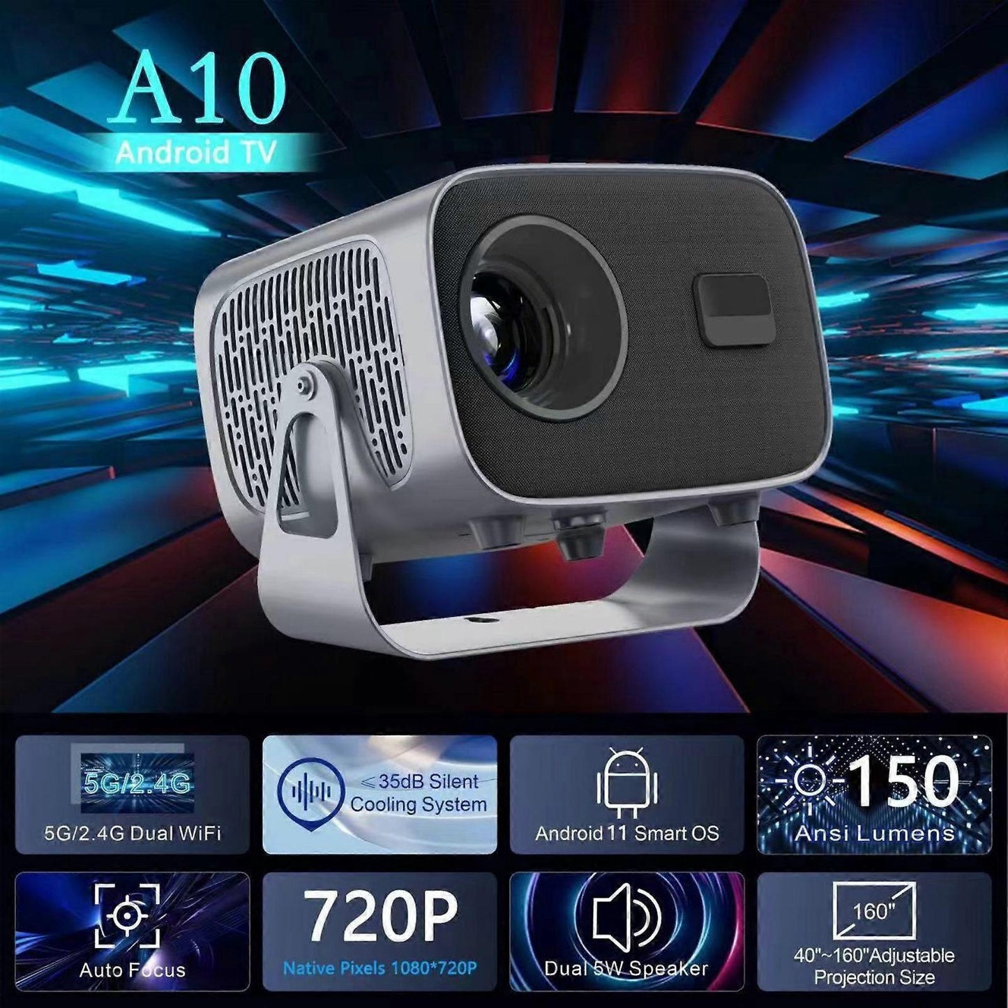 Portable 4K Projector - Smart Video Projector for Home opera