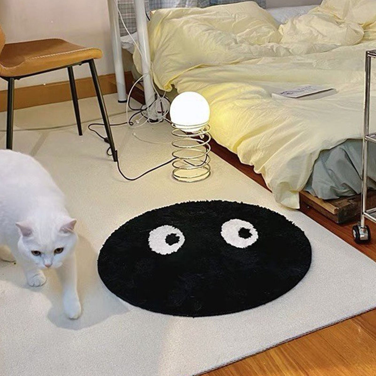 Cute Round Flocking Rug 80x80cm – Non-Slip