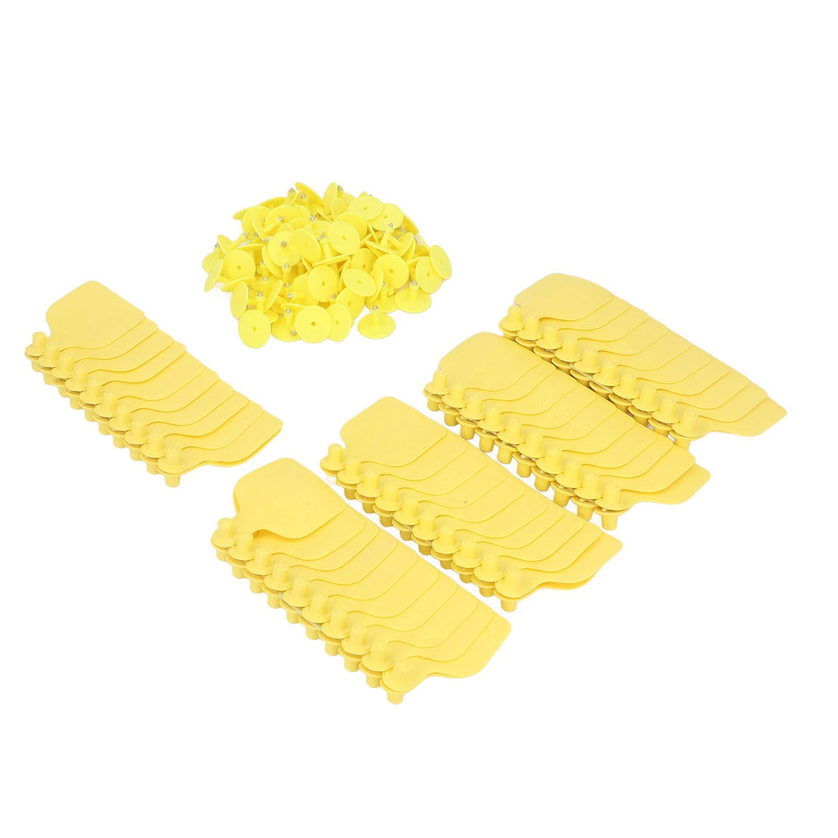 100 Pack Yellow Cattle Ear Tags – Polyurethane Livestock ID