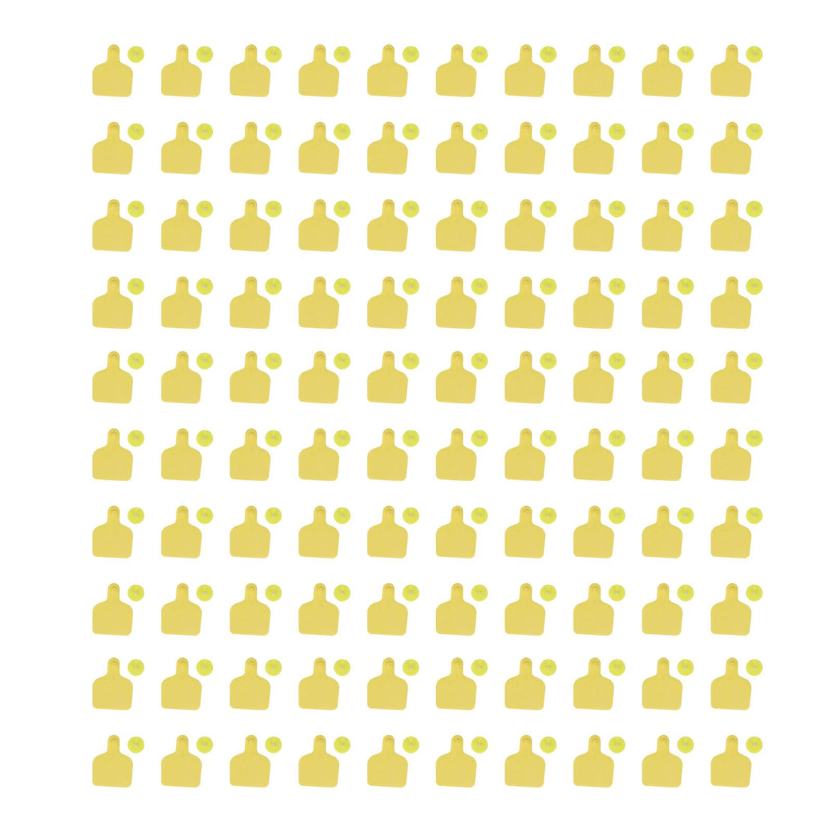 100 Pack Yellow Cattle Ear Tags – Polyurethane Livestock ID